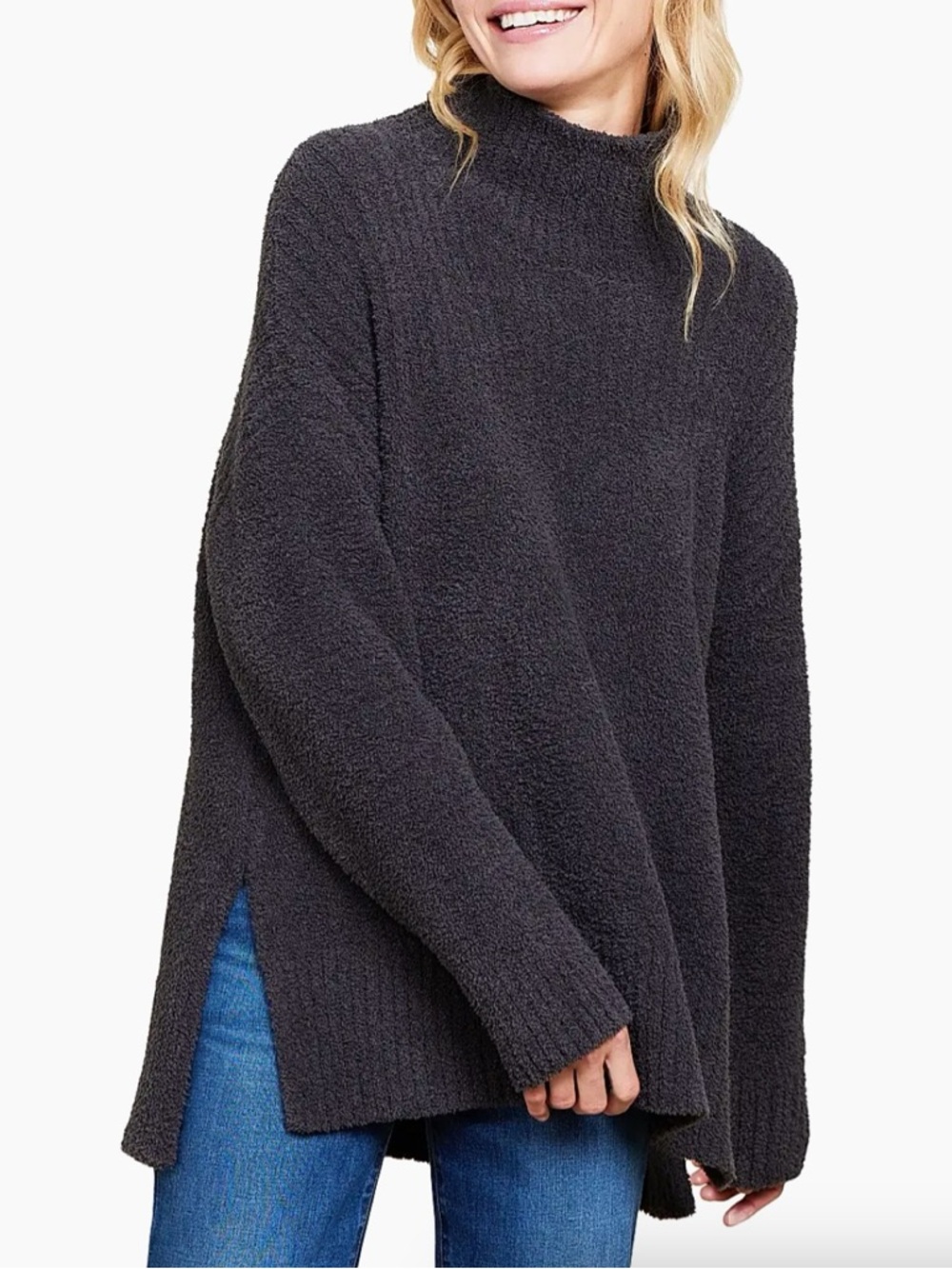 Barefoot Dreams CozyChic High Low Sweater - Carbon